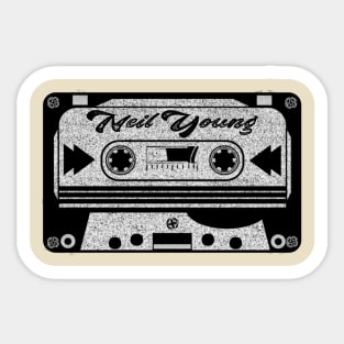 neil young cassette Sticker